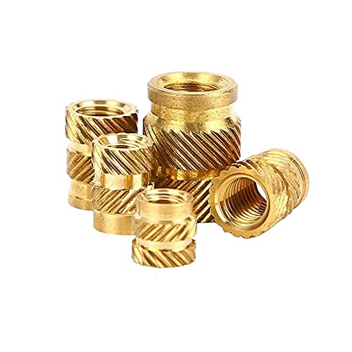 Écrou d'insertion moleté M4 en laiton type SL double sergé DShanLa 100 pièces