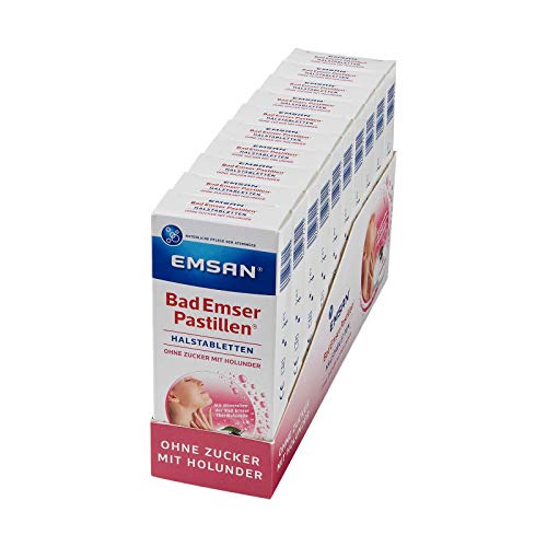Preisvergleich Produktbild Emsan Pastillen ohne Zucker mit Holunder, 10x30 Stück