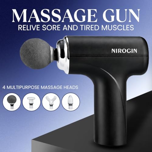 Image of Massage Gun for Body Pain Relief | Mini Massager Gun for Back Pain & Muscle Recovery | Portable Gun Massager for Deep Tissue Massage | Back Massager & Body Massage Gun (Black)
