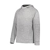 Holloway Youth All-Pro Performance Fleece Hoodie Athletic Grey Heather/Iron M