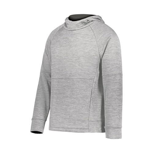 Holloway Youth All-Pro Performance Fleece Hoodie Athletic Grey Heather/Iron M