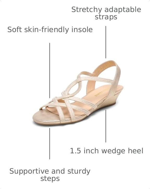 Image of DREAM PAIRS Women's Low Heel Wedge Sandals