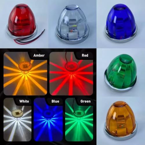 Image of Watermelon Lights, Clear Lens LED Side Marker Turn Signal Lights, Watermelon-Shaped Side Marker Tail Top Cap Roof Lights for Trailer Truck Semi-trailer Heavy-duty Truck (2, Green)