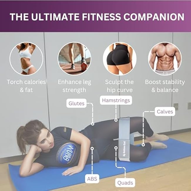 Adjustable Fabric Resistance Bands with Heavy Resistance Levels, Non-Slip Exercise Bands for Men and Women, Perfect Workout Bands for Glutes and Lower Body Training - 1 Pack