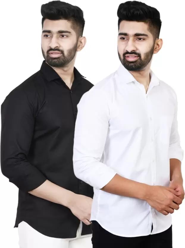 Image of Tee Projekt Premium Plain Cotton Shirt for Men | Cotton Shirt | Casual Shirt | Solid Shirt | Full Sleeves | Formal Shirt
