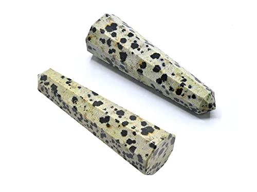 Image of Certified Dalmatian Jasper Crystal Tower Obelisk Point for Chakra, Healing and Balancing - AAA Grade Original Certified Gemstone Agate for Reiki Meditation Yoga Spiritual (2-3 Inches)
