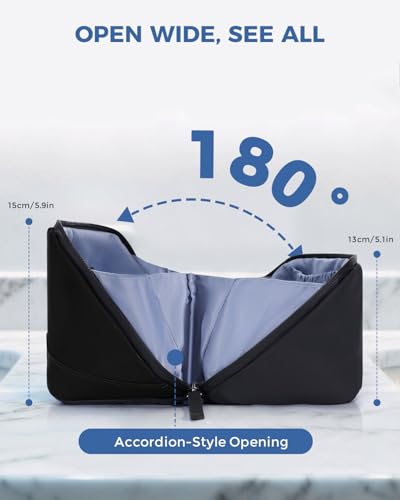 Image of WANDF PU Leather Toiletry Bag for Men, Dopp Kit with Hanging Pouch