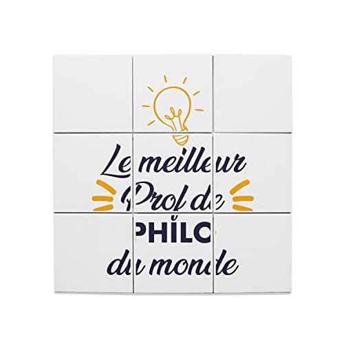 Professeur de Philosophie Idée Cadeau - Lot de 9 Carreaux Céramique 15x15cm