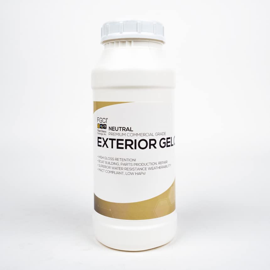 FGCI - 1 Quart Marine Grade Gel Coat for Boat Building, RV Gel Coat, Restoration, Carbon Fiber Gel Coat, Fiberglass Repair, Patching, and Repair kit (Neutral)