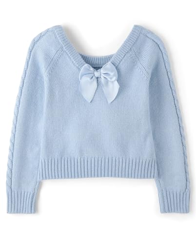 Image of Gymboree Girls' and Toddler Long Sleeve Ballerina Bow Back Detail Sweater