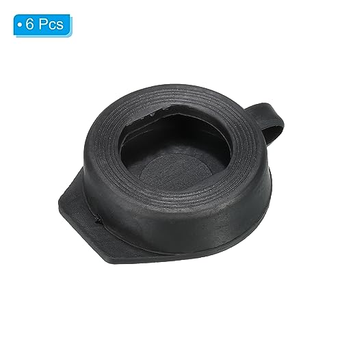 PATIKIL 22mm Door Lock Dust Cover, 6 Pack PE Plastic Waterproof Keys Panel Cam Lock Dust Cover Caps for 22mm Cam Lock, Black - Image 3