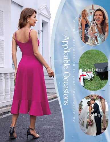 Image of DRESSTELLS Women's Cocktail Dresses, Formal Wedding Guest Graduation Party High Low Dress