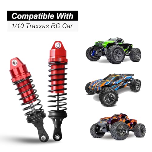 HobbyPark RC Shocks for 1/10 Traxxas Slash 4x4 Hoss Rustler Stampede Bandit VXL Nitro Shock Absorber Damper Set Upgrades Parts Replace of 5862 (Red) - Thumbnail 2