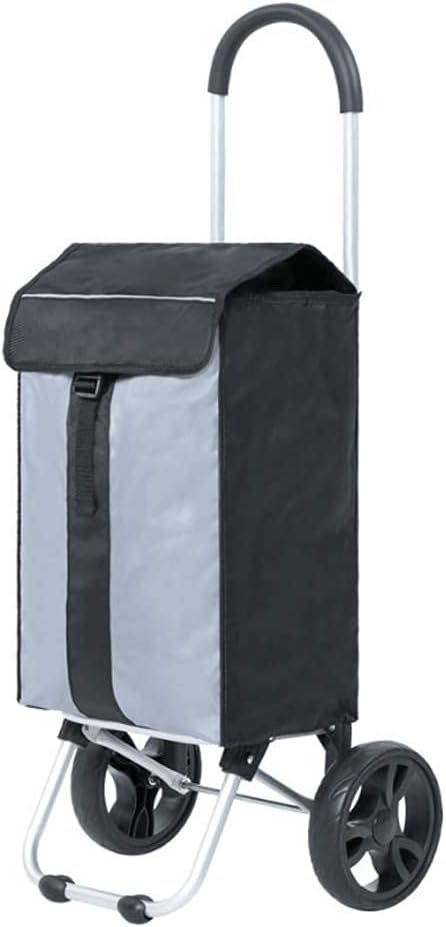 Shopping Cart Foldable Shopping Trolley Bag on Wheels Push Tote Cart Carts,Trolley Bag Basket Luggage Wheels Oxfabric Floding Grocery Cart/Black