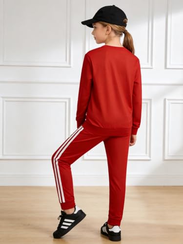 Image of Tween Girl's Letter Print Top + Jogger Pants 2 Piece Outfit Set Kids Clothing, Sizes 6-14 Years