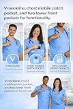 Sky Unisex Scrubs Uniform Set - Medical Scrub Top and Trousers for Women & Men | V-Neck Scrub Tops, Elastic Waist Bottoms | Lightweight Hospital & Doctor Workwear, Navy, XL - Image 4