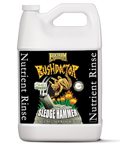 FoxFarm BushDoctor Sledgehammer - Rinse Formula with Yucca Saponin, Clears Fertilizer Buildup, Enhances Root Moisture Absorption - Perfect for Hydroponic and Soil Application (Gallon)