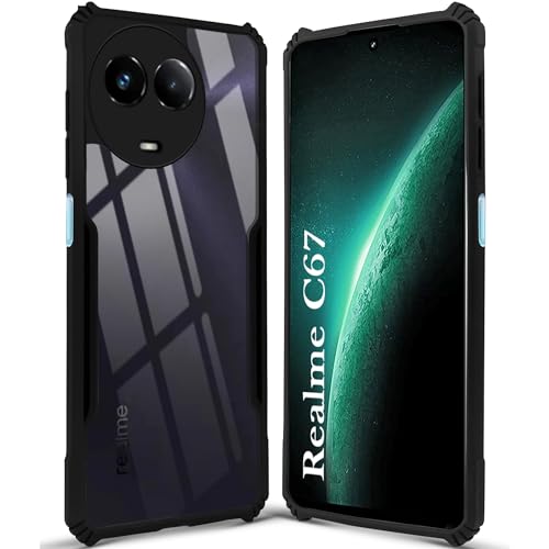 Image of Jkobi Back Cover Case for Realme C67 (Shockproof with Polycarbonate Clear Panel | Professional Black)