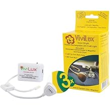 ViviLux Fly Tying Light with Magnifier, Rare Earth Magnet Mount for Fly Tying Vise, 1200 Lumen LED Rechargeable Cordless Light for Fly Fishing