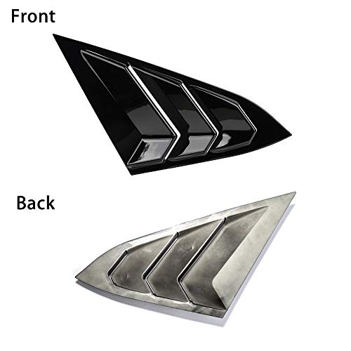 Thenice For 10Th Gen Civic Rear Side Window Louvers Racing Style Triangular Window Glass Blinds For Honda Civic Sedan 2021 2020 2019 2018 2017 2016 -Piano Black #TOP1
