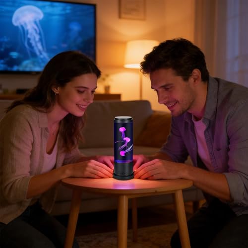 Acuario Decorativo Luces Medusa: Lámpara de Noche con Cambio de 7 Colores 3