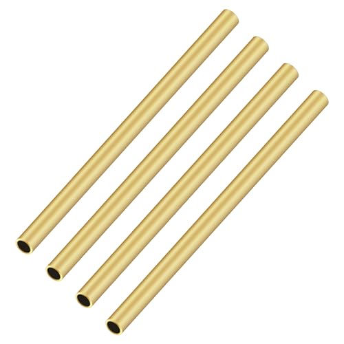 iMeistek Messingrohr, 9 mm Außendurchmesser x 0,5 mm Wandstärke, 200 mm Länge, nahtloses gerades Rohr für DIY-Basteleien (4 Stück)