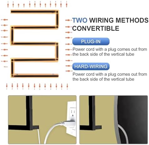Electric Towel Warmer, with Thermostat, Wall-Mounted Heated Towel Rack, Plug-in Bathroom Towel Heater, Efficient Drying.