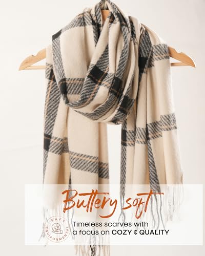 FURTALK Winter Scarf for Women Shawl Soft Tassel Plaid Large Oversized Scarves Wraps - Image 5