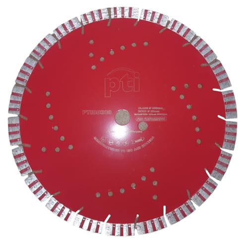 Image of PTI 300mm Diamond Disc, Saw Blade Segmented Professional Cutting Discs for Angle Grinder Tile -Fast, Clean Cut on Porcelain, Granite, Marble, Concrete, Tiles, Stones, Bricks oscillating 12inch