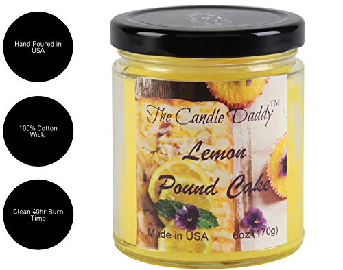 The Candle Daddy Richly Scented Candles - 6Oz Aromatherapy Jar Candle (Lemon Pound Cake) Made In Usa #TOP1