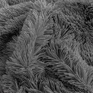 Mr. Sandman Shaggy Duvet Cover King Size, 3 Pieces Cozy Faux Fur Crystal Velvet Comforter Set (1 Duvet Cover + 2 Pillow Shams), Ultra Soft Fuzzy Bedding Set With Zipper Closure - Grey #TOP4