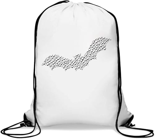 Bat of Bats - Sacca casual con coulisse colore: Taglia unica da palestra bianco