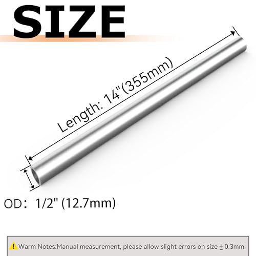Yluvaok 4Pcs 1/2"（12.7mm）ODx14"(355mm) 304 Stainless Steel Tube，Round Metal Tube Thickened Pipe Wall & Weldable Tubing, for Pipe for Industry, DIY, Furnishing,Decoration,Crafts Model(1/2OD*14", 4) by Yluvaok - Used condition - Image 2