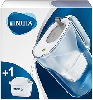 BRITA Style fridge water filter jug for reduction of chlorine, limescale and impurities, 2.4L - Grey