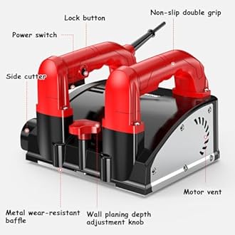 Concrete Planer Electric Wall Planing Machine Handheld Wall Scraper Planner Power Grinder Tool Concrete Shovel Machine, Adjustable Wall Planer for Decoration Industries, Construction Sites