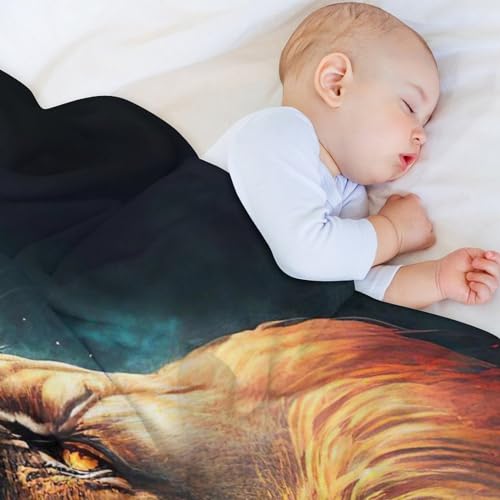 Plaid lion moelleux, couverture super douce pour le canapé