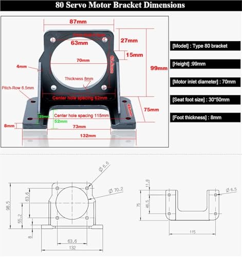 Support de servomoteur Servo 80 Bracket pour alignement horizontal précis NEMA42 - 3