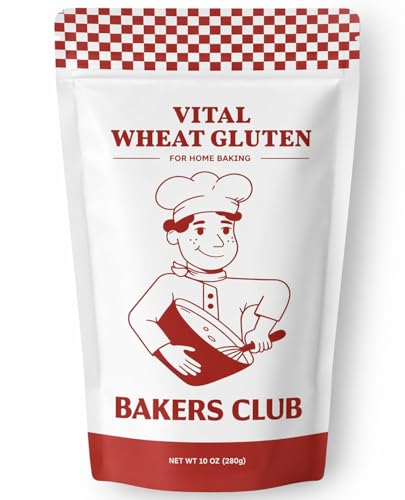 Image of Bakers Club Artisan Vital Wheat Gluten 10oz - Bread Flour Enhancer, High Protein, Seitan Flour, Low Carb, Vegan, Non GMO Gluten Powder - Made in USA