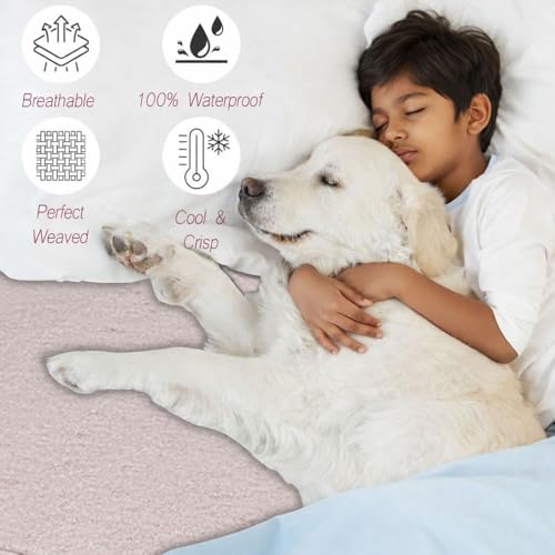 Image of The Furnishing Tree Single Size Mattress Protector 72x30 Inch | 100% Waterproof, Cotton Feel, Breathable & Hypoallergenic | Fitted Bed Cover (Fits Up to 10 inch) | 1 Year Warranty, Grey