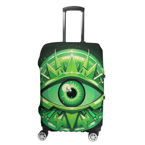 Carry on Luggage Cover Green Evil Eye Suitcase Covers for Luggages Tsa Approved Travel Luggage Sleeve Protector Elastic Suitcase Protector Anti-Scratch Washable Fits 19-30 Inch Case -M