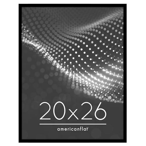 Image of Americanflat 20x26 Picture Frame with Polished Plexiglass - Streamline Collection - Thin Border Picture Frame for Wall Display - Hanging Hardware Included - Black
