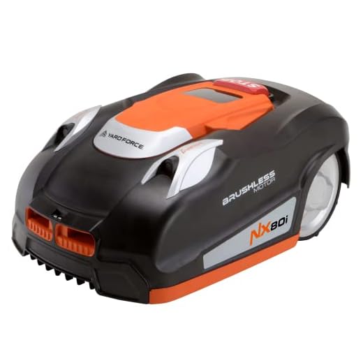 Yard Force Robot cortacésped NX80i (hasta 800 m², con conexión Wi-Fi, aplicación, Sensor ultrasónico iRadar, función de Corte de Bordes, Panel de Control LCD con Teclado numérico), negro/naranja