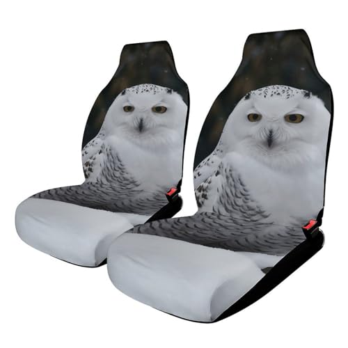 Housse de siège de voiture universelle au motif chouette des neiges et finitions durables