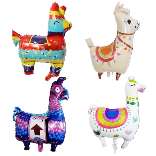 4 pcs Lama Balloons, Palloncini Alpaca, Palloncino XXL Alpaca Lama, Grandi Palloncini Compleanno Alpaca, Palloncino Animale per Bambini Decorazione Festa di Compleanno