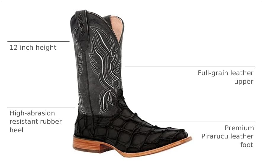 Image of Durango Premium Exotics Dark Brown Pirarucu Western Boot