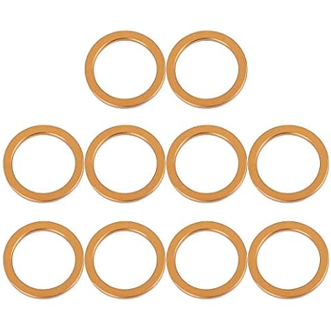 F FIERCE CYCLE 10pcs 30mm ID 40mm OD Motorcycle Exhaust Muffler Pipe Gasket Copper Tone for Honda CG125 Cover