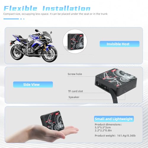 VSYSTO Motorcycle Dash Camera, 5G WiFi High Speed Download Video, Parking Monitoring, Fault Vibration Reminder, Waterproof Starlight Night Vision HD 1080P Front and Rear Camera Motorbike DVR (Q3LPRO) - Image 5