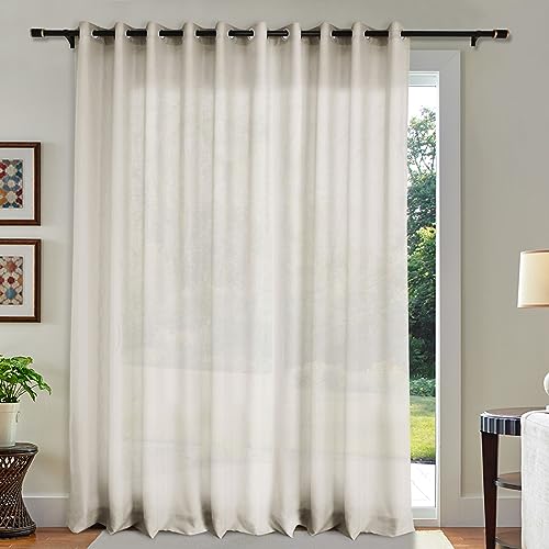 Macochico Grommet Drapes for Rods Linen Light Filtering Curtains Privacy Protect Grommet Drapes for Living Room Bedroom (Silver Grey, 52''W x 84''L, 1 Panel)