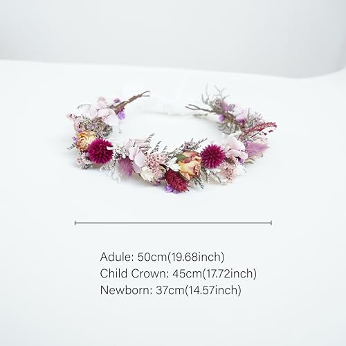 Corona de flores secas para boda miniatura 4