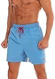 ZOXOZ Badeshorts Herren Badehose Herren Shorts Kurze Hosen Herren Schnelltrocknend Männer Schwimmhose Boardshorts Strandshorts Herren Beachshorts mit Mesh-Futter Verstellbarem Tunnelzug Hellblau S